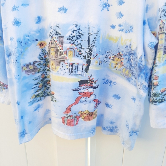 Collections Etc. Y2K Inspired Snowman Christmas T-Shirt | Size XXL - Picture 6 of 11